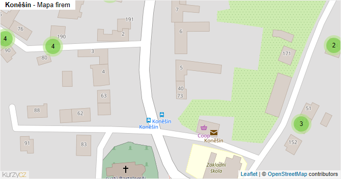Koněšín - mapa firem