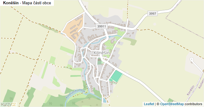 Koněšín - mapa části obce