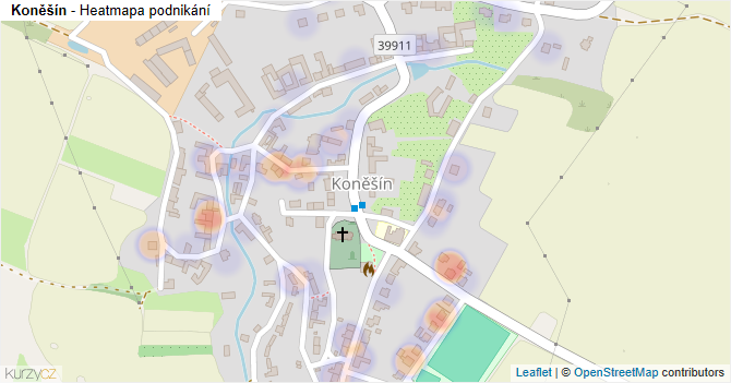 Koněšín - mapa podnikání