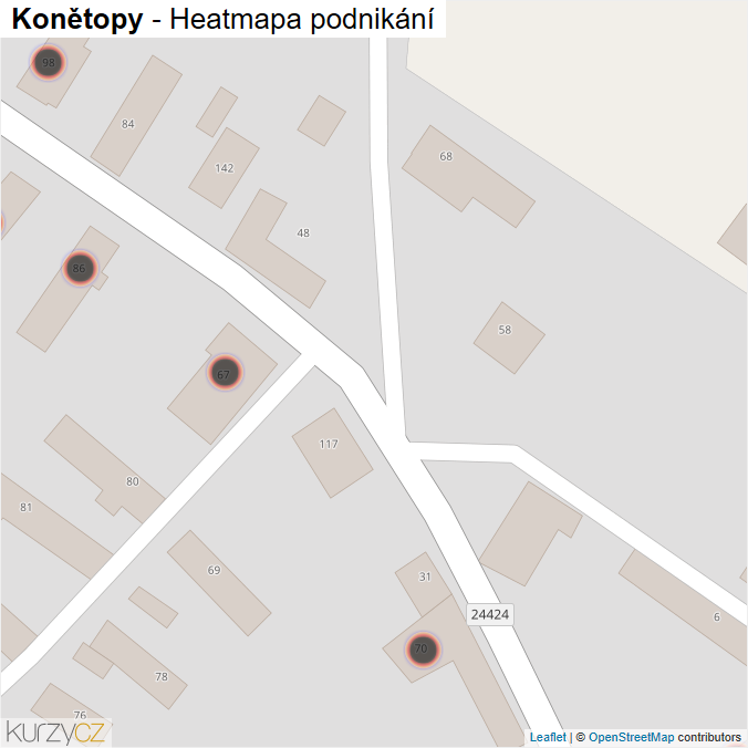 Mapa Konětopy - Firmy v obci.