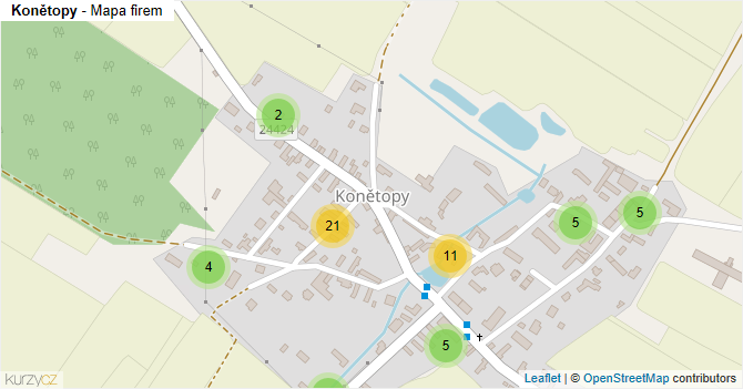 Konětopy - mapa firem