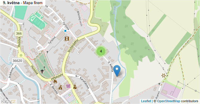 9. května - mapa firem