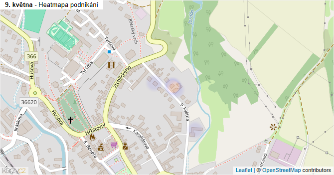 9. května - mapa podnikání