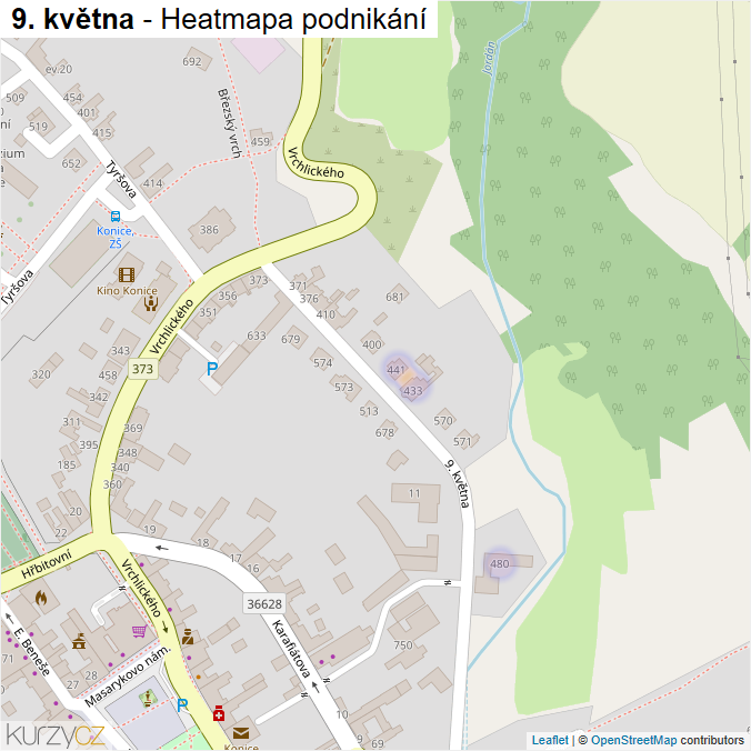 Mapa 9. května - Firmy v ulici.