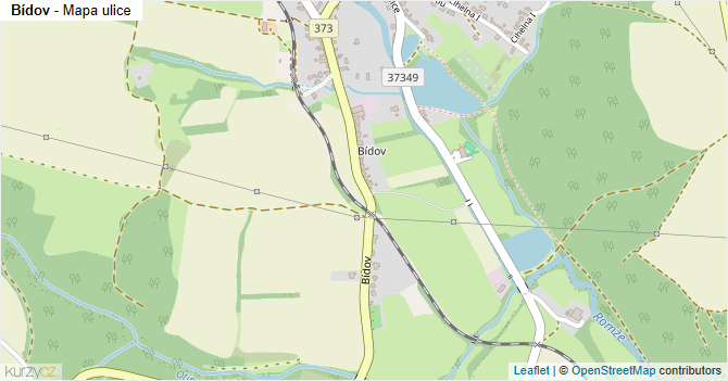 Bídov - mapa ulice