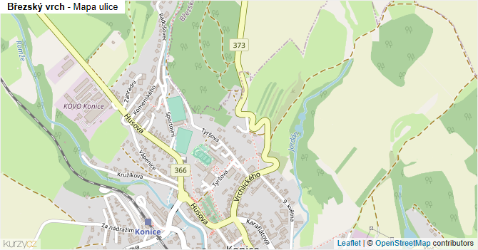 Březský vrch - mapa ulice