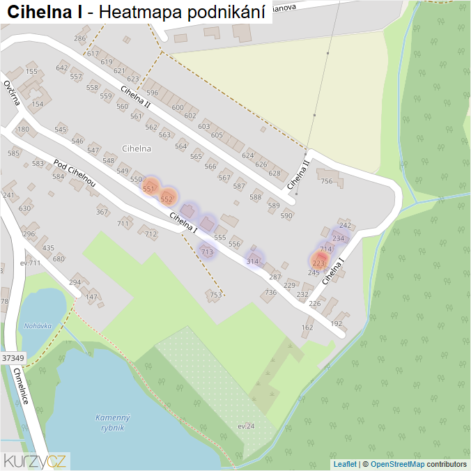 Mapa Cihelna I - Firmy v ulici.
