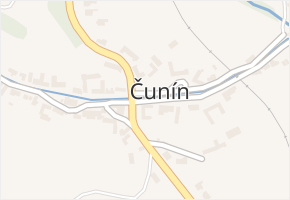 Čunín v obci Konice - mapa části obce