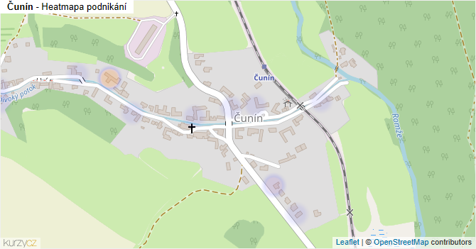 Čunín - mapa podnikání