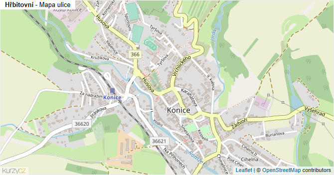 Hřbitovní - mapa ulice