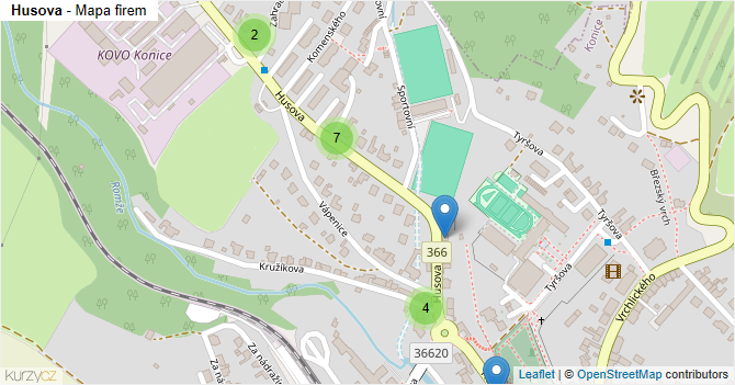 Husova - mapa firem