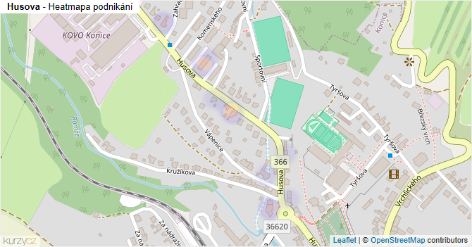 Husova - mapa podnikání