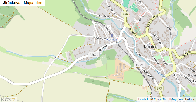 Jiráskova - mapa ulice