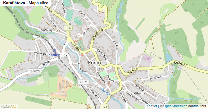 Karafiátova - mapa ulice