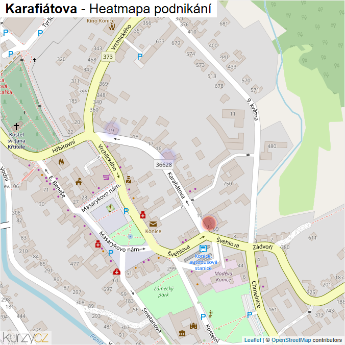 Mapa Karafiátova - Firmy v ulici.
