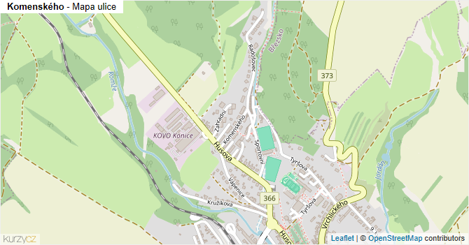 Komenského - mapa ulice