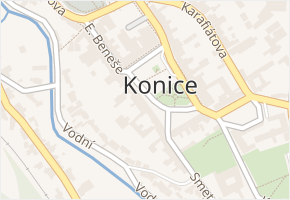 Konice v obci Konice - mapa části obce