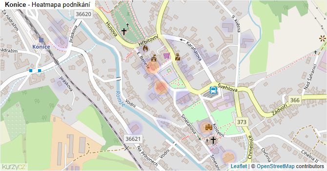 Konice - mapa podnikání