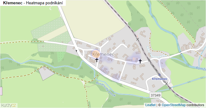 Křemenec - mapa podnikání