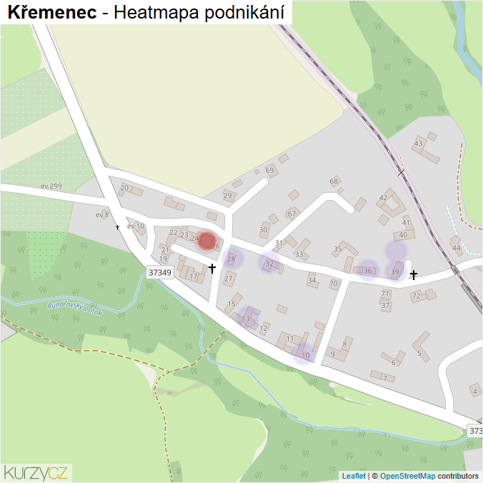 Mapa Křemenec - Firmy v části obce.