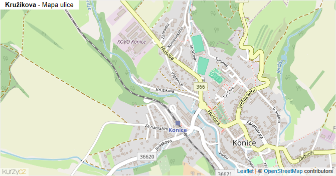 Kružíkova - mapa ulice