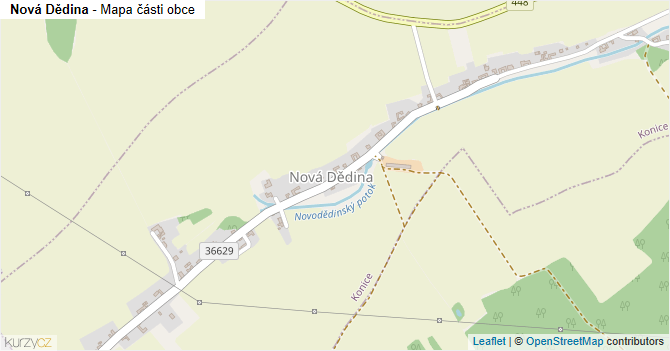 Nová Dědina - mapa části obce