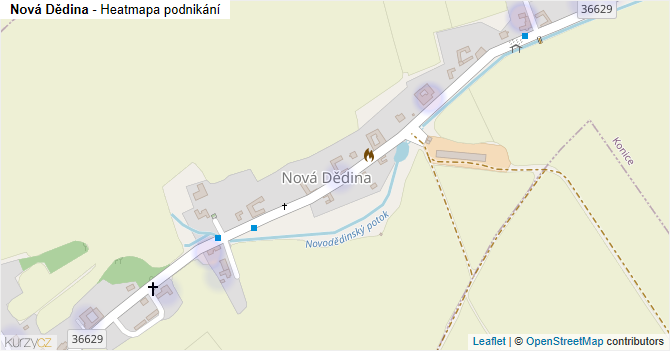 Nová Dědina - mapa podnikání