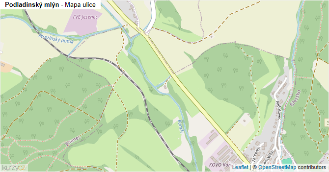 Podladínský mlýn - mapa ulice