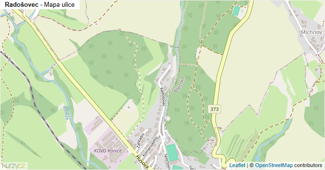 Radošovec - mapa ulice