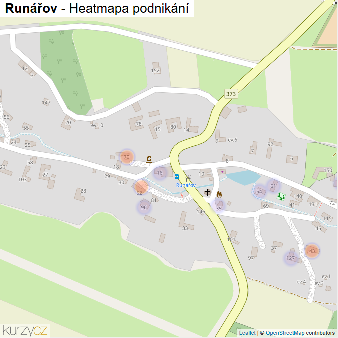 Mapa Runářov - Firmy v části obce.