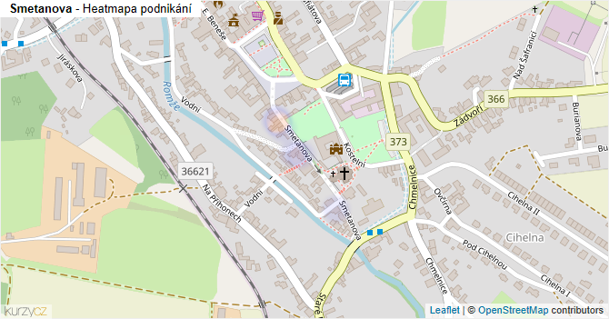 Smetanova - mapa podnikání