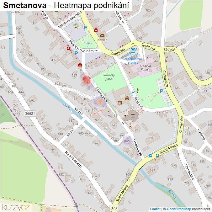 Mapa Smetanova - Firmy v ulici.