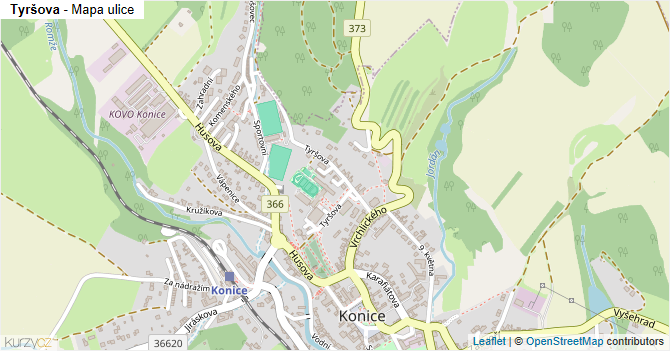 Tyršova - mapa ulice