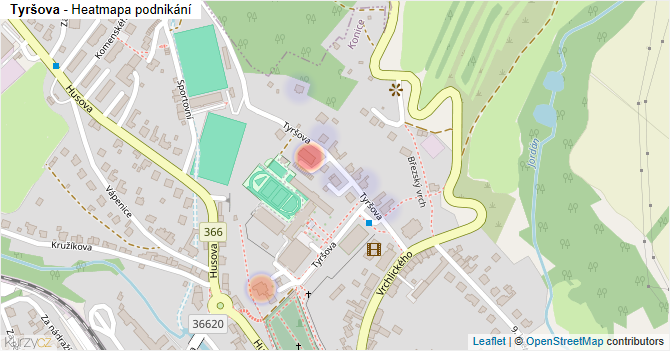 Tyršova - mapa podnikání