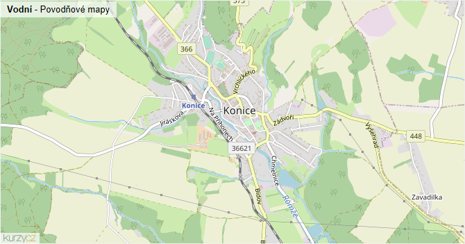 Vodní - záplavové mapy stoleté vody