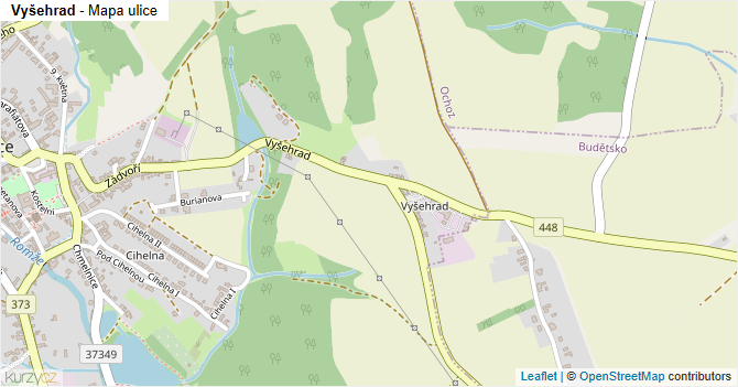 Vyšehrad - mapa ulice