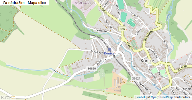 Za nádražím - mapa ulice