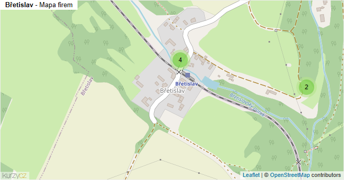 Břetislav - mapa firem