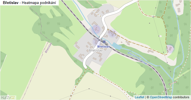 Břetislav - mapa podnikání