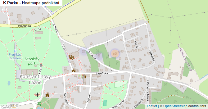 K Parku - mapa podnikání