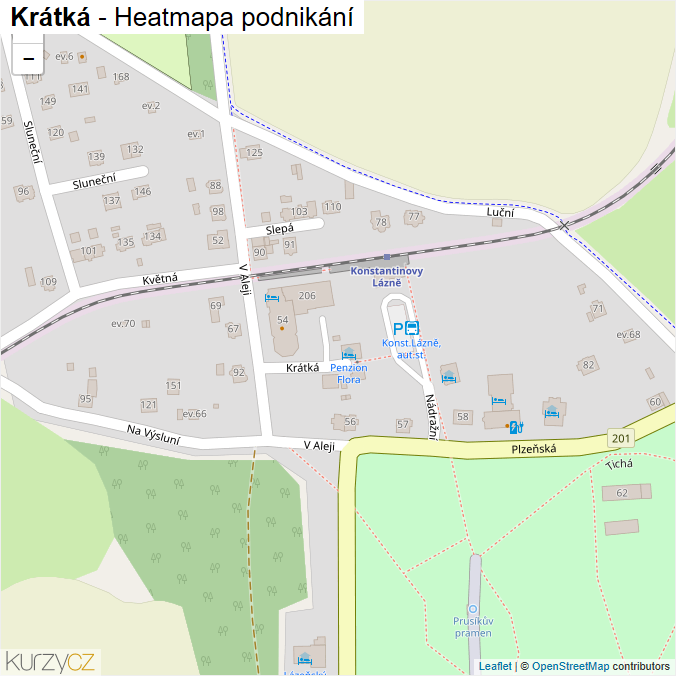 Mapa Krátká - Firmy v ulici.