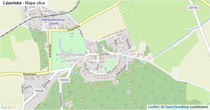 Lázeňská - mapa ulice