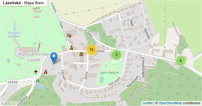 Lázeňská - mapa firem