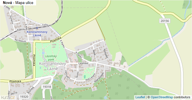 Nová - mapa ulice