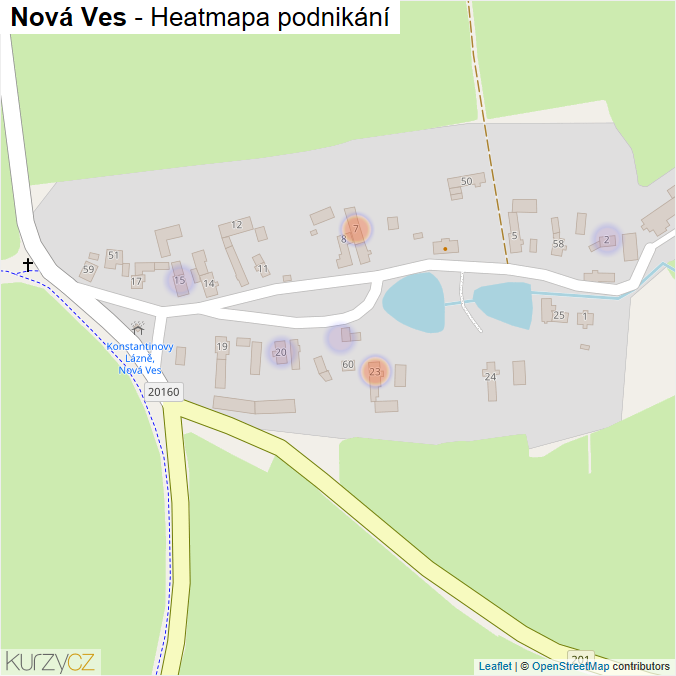 Mapa Nová Ves - Firmy v části obce.