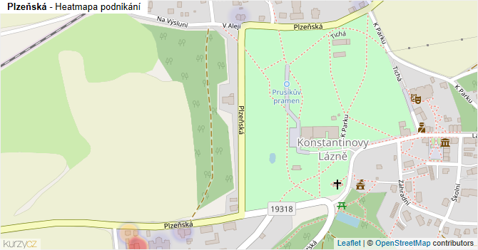 Plzeňská - mapa podnikání