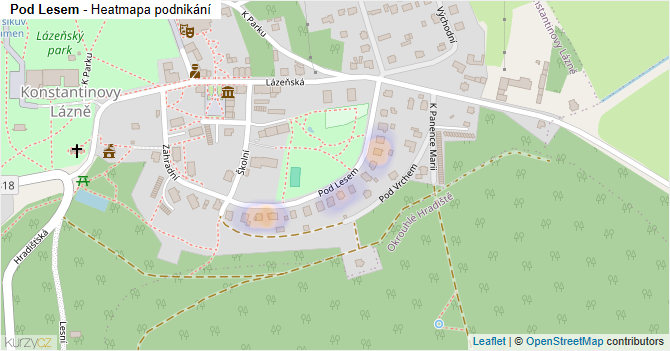Pod Lesem - mapa podnikání