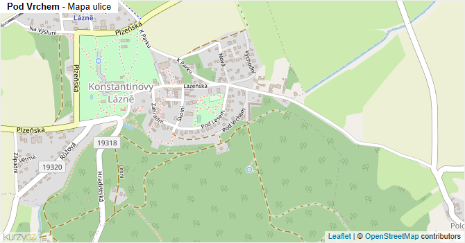 Pod Vrchem - mapa ulice