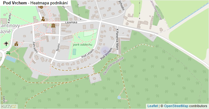 Pod Vrchem - mapa podnikání