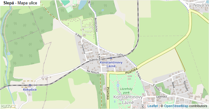Slepá - mapa ulice